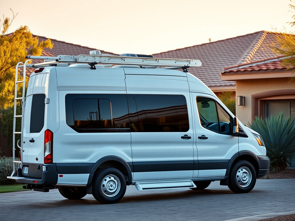 Phoenix Mobile RV Repair service van arriving at a customer's driveway
